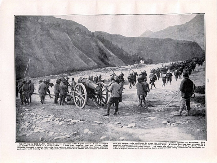 1915 Italian Gun Dragged Up Mountainside Carnic Alps 1