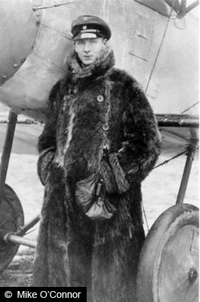 Walter Gottch next to his Fokker Triplane