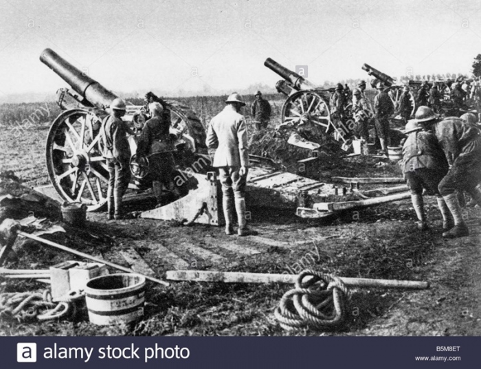 22aa British guns at Battle of the Somme