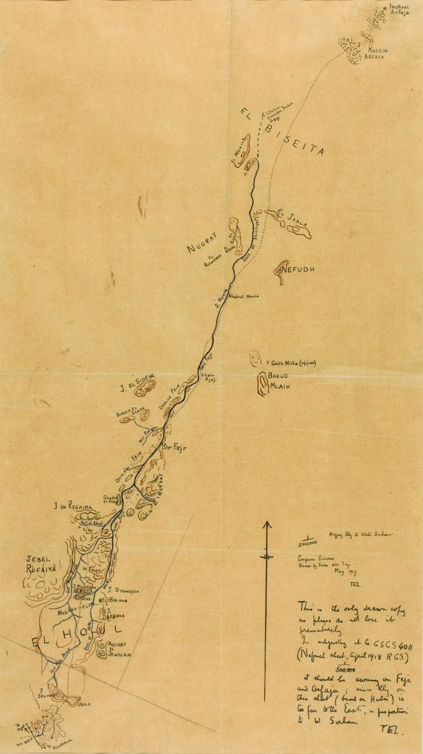 Hejaz Railway map - T. E. Lawrence