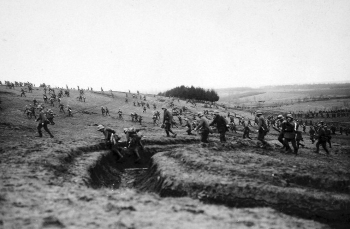 8.3a German troops cross a field